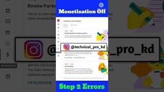 Monetization Off 😭 Step 2 Errors Problem Fix In Adsense #short #shortsfeed #youtubeshorts