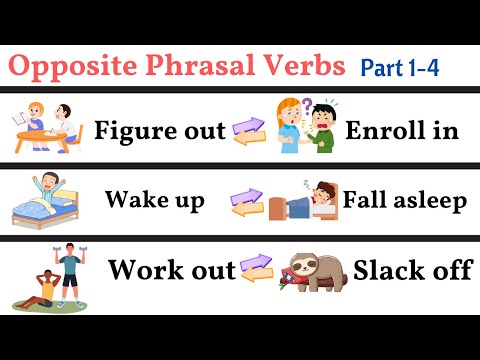 Common Opposite Phrasal Verbs with meaning | Opposite Phrasal Verbs - Opposite Words (Part 1 to 4)