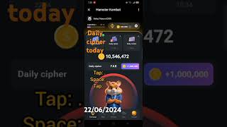 #Hamster_Kambat_Daily_Cipher Morse_code[22/06/2024] Free coins_1,00,000#hamstercode #dailycipher