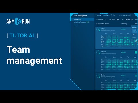 How to create and manage a team on ANY.RUN malware analysis sandbox