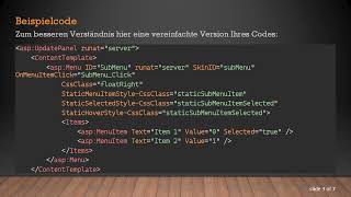Behebung des Menu Control CSS-Problems innerhalb eines UpdatePanel in ASP.NET