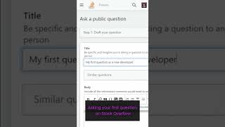 Asking your first Question on Stack Overflow #shorts