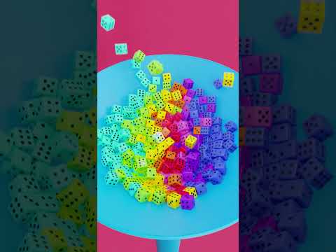 Into The Funnel Rainbow Dice Go 🎲 #blender3danimation  #blender3d #3dshorts #visualasmr