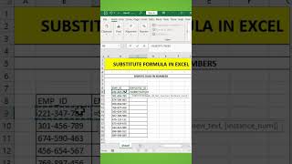 Substitute Function in Excel.   #excel #exceldataanalytics #exceltech #dataanalysis #exceltips