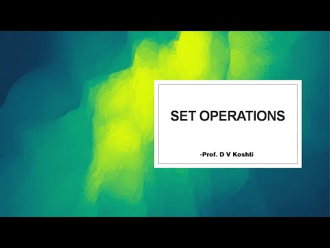 Lecture 32 Set operations