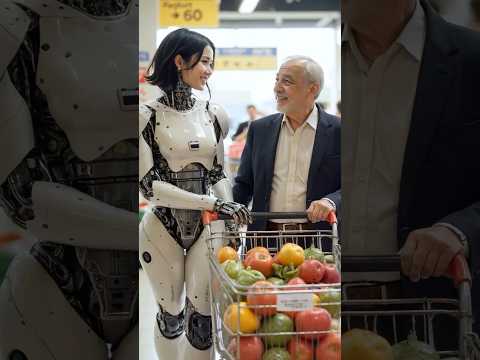 Buy a robot to go shopping in the supermarket with you #robot #beauty