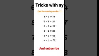find the missing numbe..??#mathshortcuts #viralshorts #mathshorttricks #maths #tricks #yttrick #yt