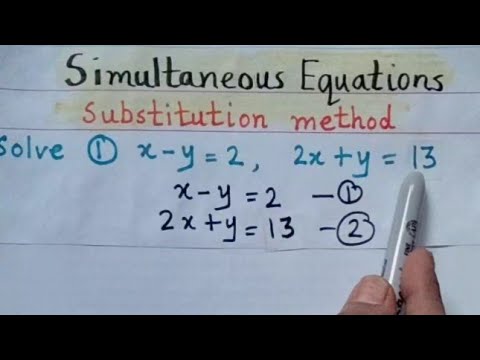 Simultaneous equations (Substitution method.)