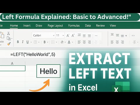 How to Use LEFT Function with FIND Function in Excel || Extract Text Easily! #excel #feed