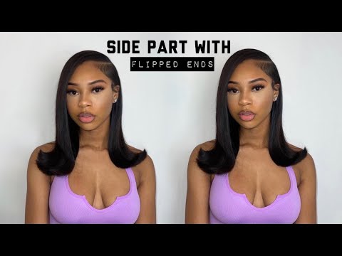HOW TO: Deep Side Part Quick Weave With Flipped Ends ft. rawxtensions