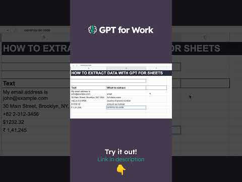 Make ChatGPT extract entities from Google Sheets data with GPT_EXTRACT #shorts