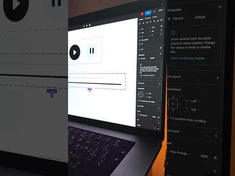 Designing animated music player #prototype component with progress bar in Figma. #ux #ui #short