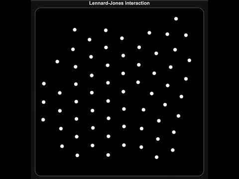simulated crystal formation via Lennard-Jones interaction #shorts #physics