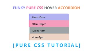 Funky Pure CSS Hover Accordion | Html Css Accordion
