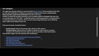 #SAP New Certification Format / Mode from 2026 - Important Notification