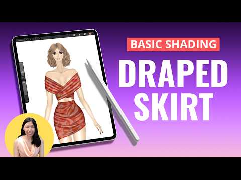 How to add shading to the draped skirt in Procreate for Beginners (Fashion Illustration: Part 10)