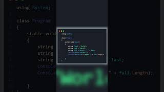 String Concatenation and Length in C# 🔗📏  #shorts #coding