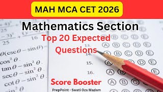 MAH MCA CET 2026 Maths Practice Set 1 | Most Expected Questions