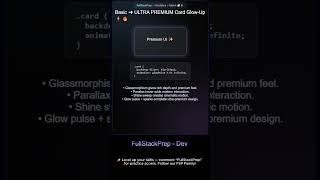 Stop Designing Cards Like This 😳 (CSS Glow-Up) #fullstackprep #uianimation #webdesign #htmlcss #css