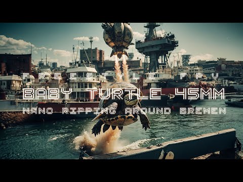 Freestyle FPV: Baby Turtle 45mm Frame Around a Boat in Bremen | FPV Footage with Music