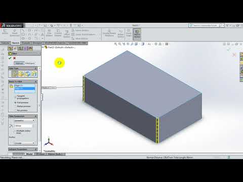 86 SolidWorks 2015 Surface Tutorial 86  Constant Fillet Surface