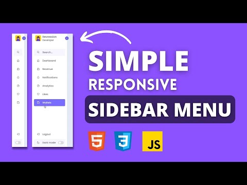 How to make Ecommerce Website Sidebar Menu with HTML CSS Javascript