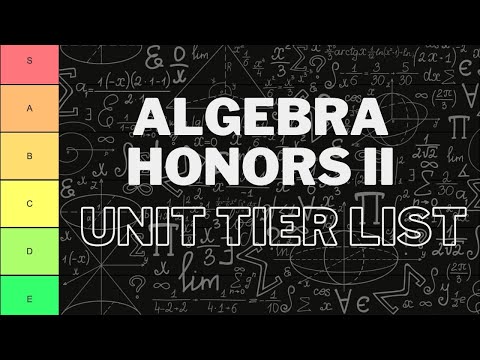 Honors Algebra II Units Tierlist in Under 2 Minutes!