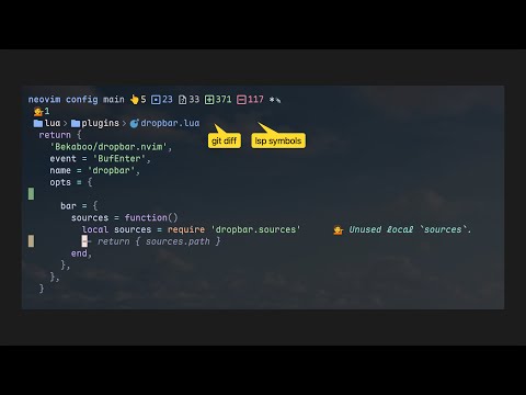 Building dropbar neovim custom sources