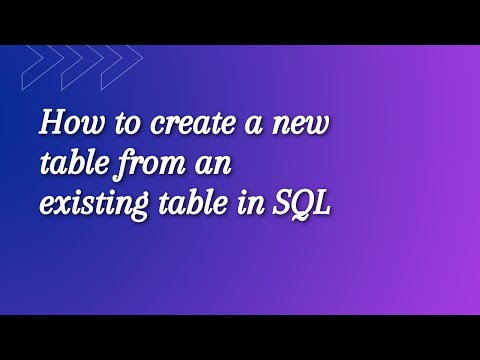 How to create a new table from an existing table in SQL || SQL Interview Question