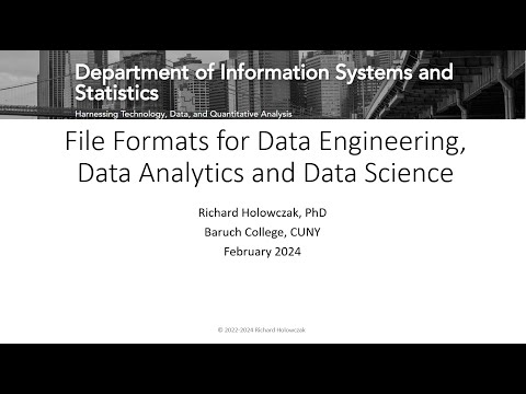 File Formats for Data Engineering Data Analytics and Data Science