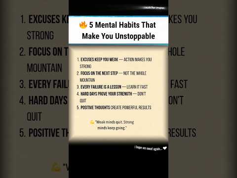 UNSTOPPABLE Mental Habits 🔥