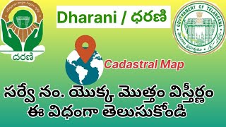 Cadastral Map in Dharani || Total area in survey no. || How to find total Land In Survey Number