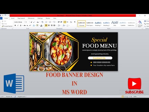 How to create a Professional Restaurant food banner Microsoft Office Word || MS Word