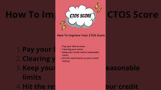 CTOS Score Malaysia: What Is It, And The 4 Steps To Improve It!#shortvideo #realestate #ctos