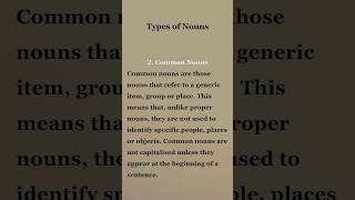 Types Of Nouns | #englishvocabulary #englishlearningplatform #english #primaryenglish #basicenglish