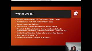 Onedb No-Code Platform Overview