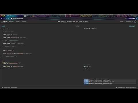 Dart Modifiers - final vs. const