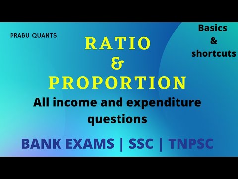 INCOME EXPENDITURE AND SAVINGS QUESTIONS - PART -1 | RATIO & PROPORTION FOR BANK EXAMS | SSC | TNPSC