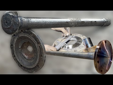 Axle Fractured Near the Head - Mechanic Restores with Threads, Welding & Brilliant Repairing Method