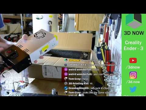 Creality Ender 3 Unboxing and First Print Live! Part 1