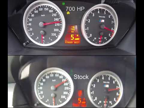 BMW M5 E60 V10 - 0-250 KM/H (0-155 MPH) acceleration🏁 700HP vs Stock