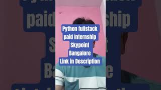 #Python Fullstack# Paid Internship at Skypoint | Software  Intern Jobs 2025 | Bangalore