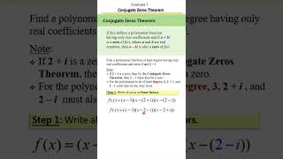 Conjugate Zeros Theorem | Write Polynomial with Complex or Irrational Roots! ✨➗ Example 1
