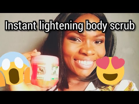 Instant lightening body scrub//Exfoliating//tomatoes Extracts on the skin// Carebeau spa review pt1
