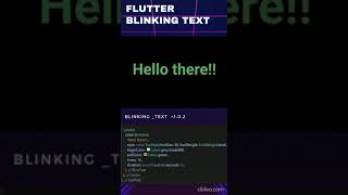 Flutter Blink Text Package #flutter #flutterdeveloper #flutterflow #flutterwidgets