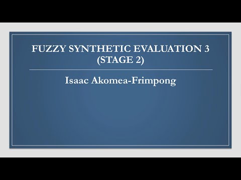 Fuzzy Synthetic Evaluation 3 [Stage 2]
