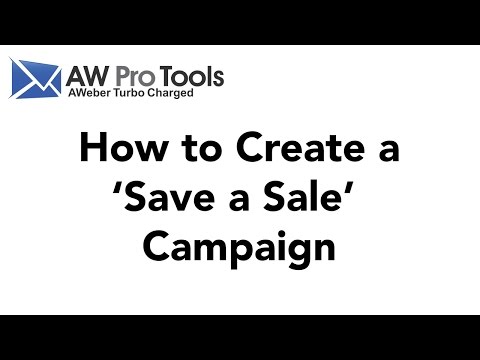 Save A Sale Campaign with AWeber