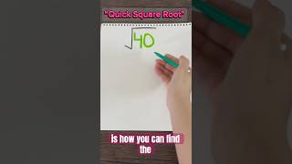 Quick Square Root Trick #mathshorts #maths #mathtricks #mathematics #squareroot #squareroottrick