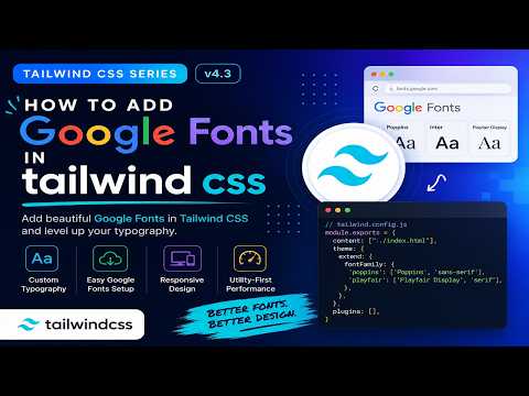 Learn Tailwind CSS from Scratch |How to add google fonts
