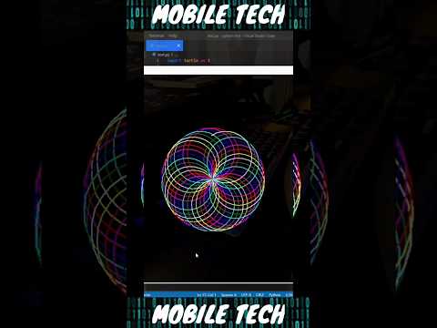 Simple Spiral Turtle Design With Python #shorts #short #shortsfeed #python